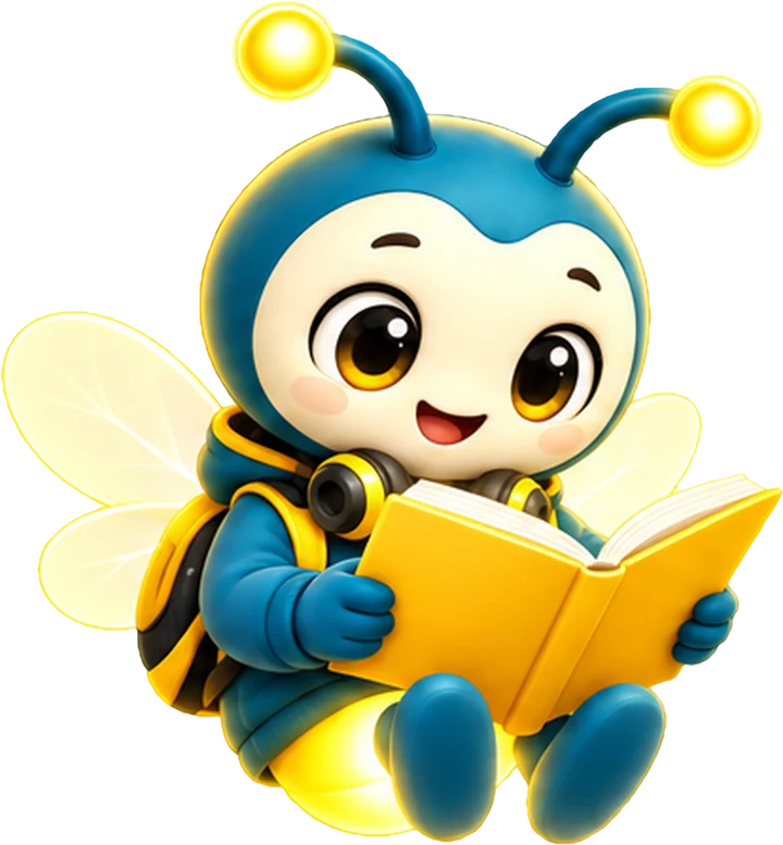 Kitap okuyan Lumi maskotu
